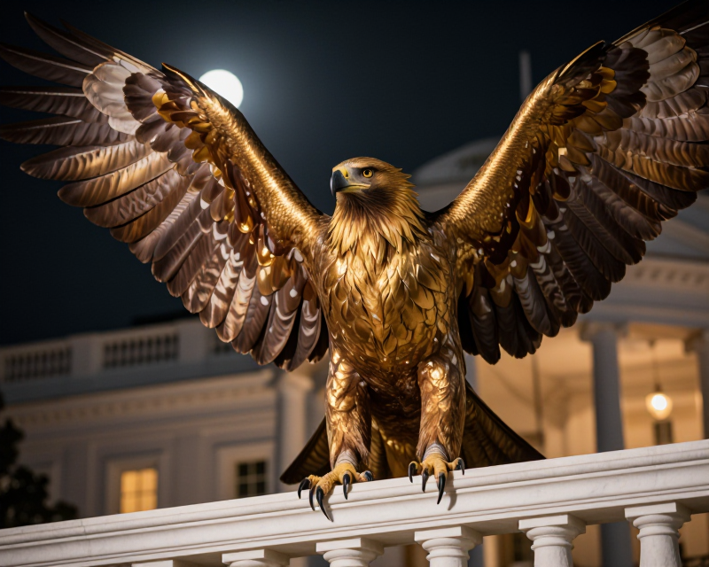 Golden Eagle on White House Balcony