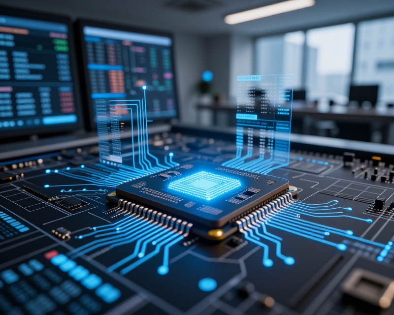 Semiconductor and Stock Market Concept